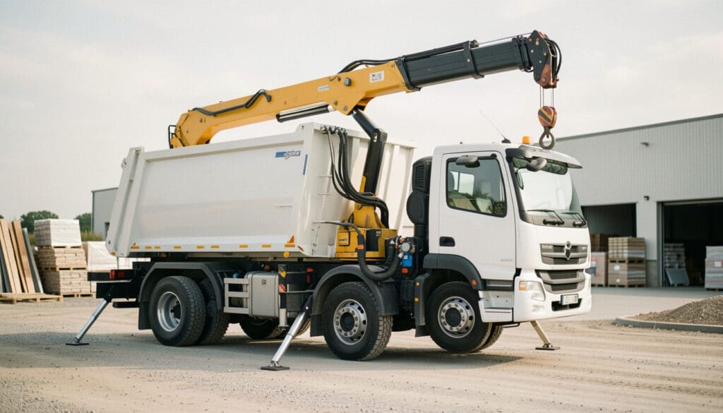 Camion avec grue et benne : usages et bon choix