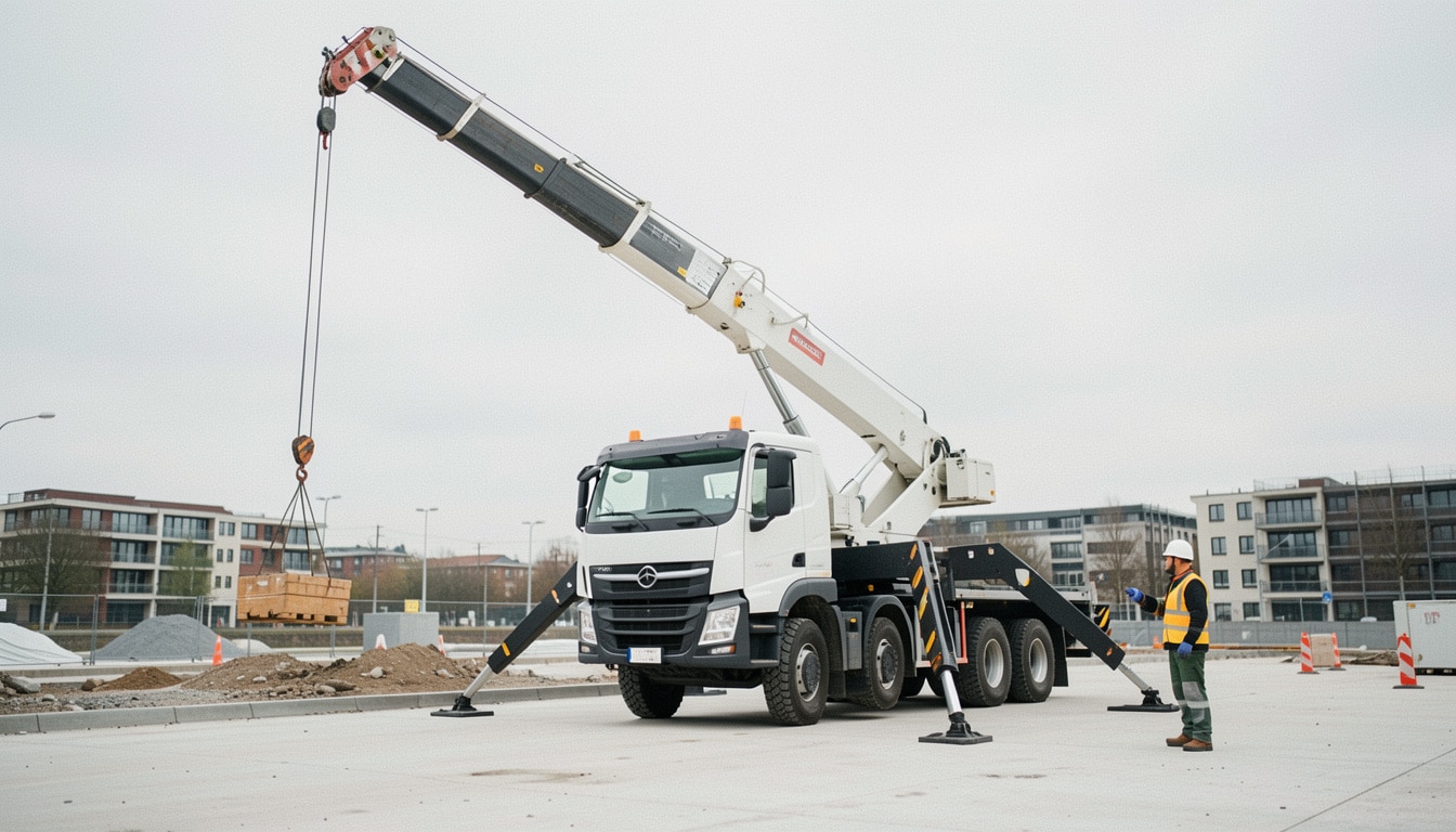 Grue sur camion : portée, stabilité et sécurité